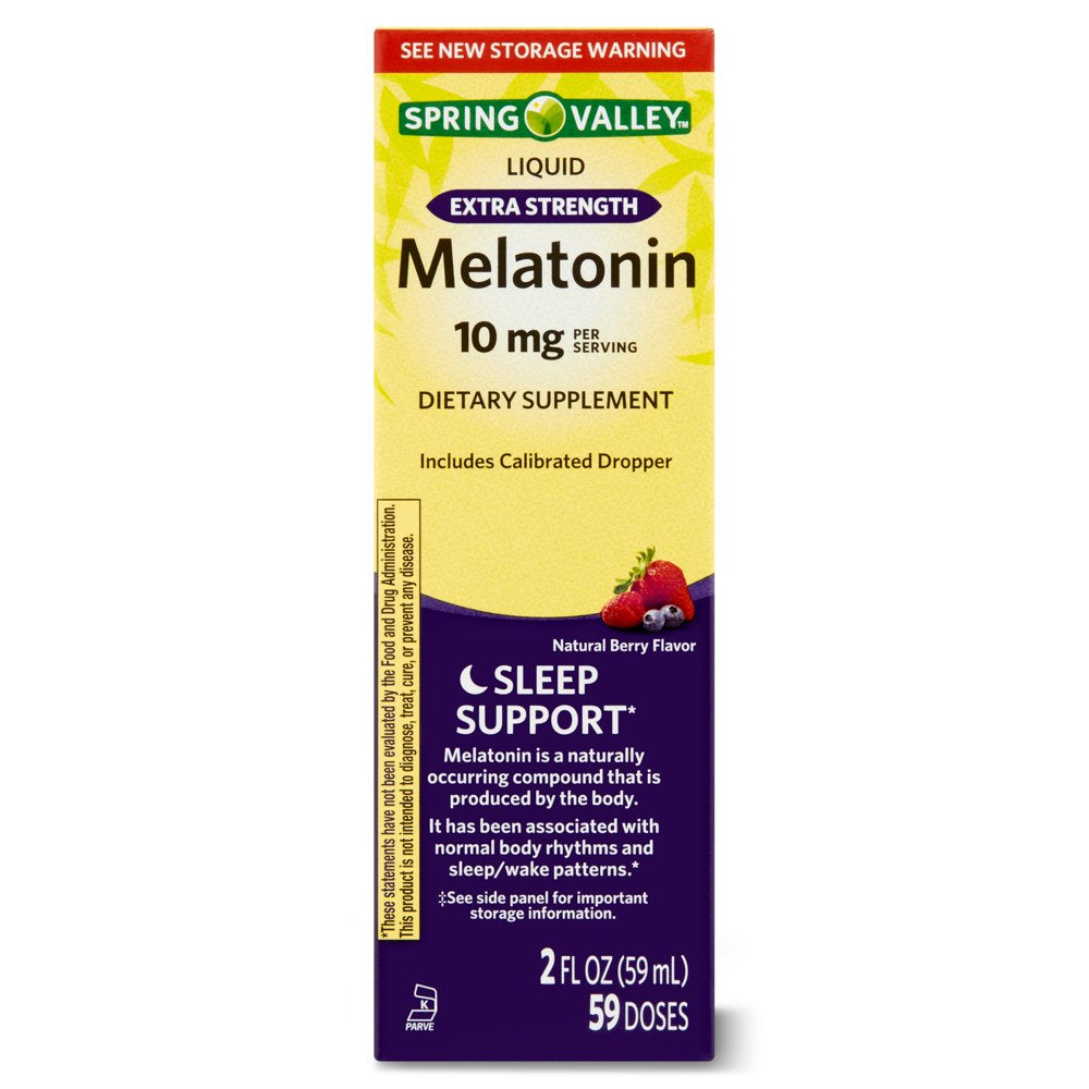 Spring Valley Liquid Melatonin Dietary Supplement, 10 Mg, 2 Fl Oz