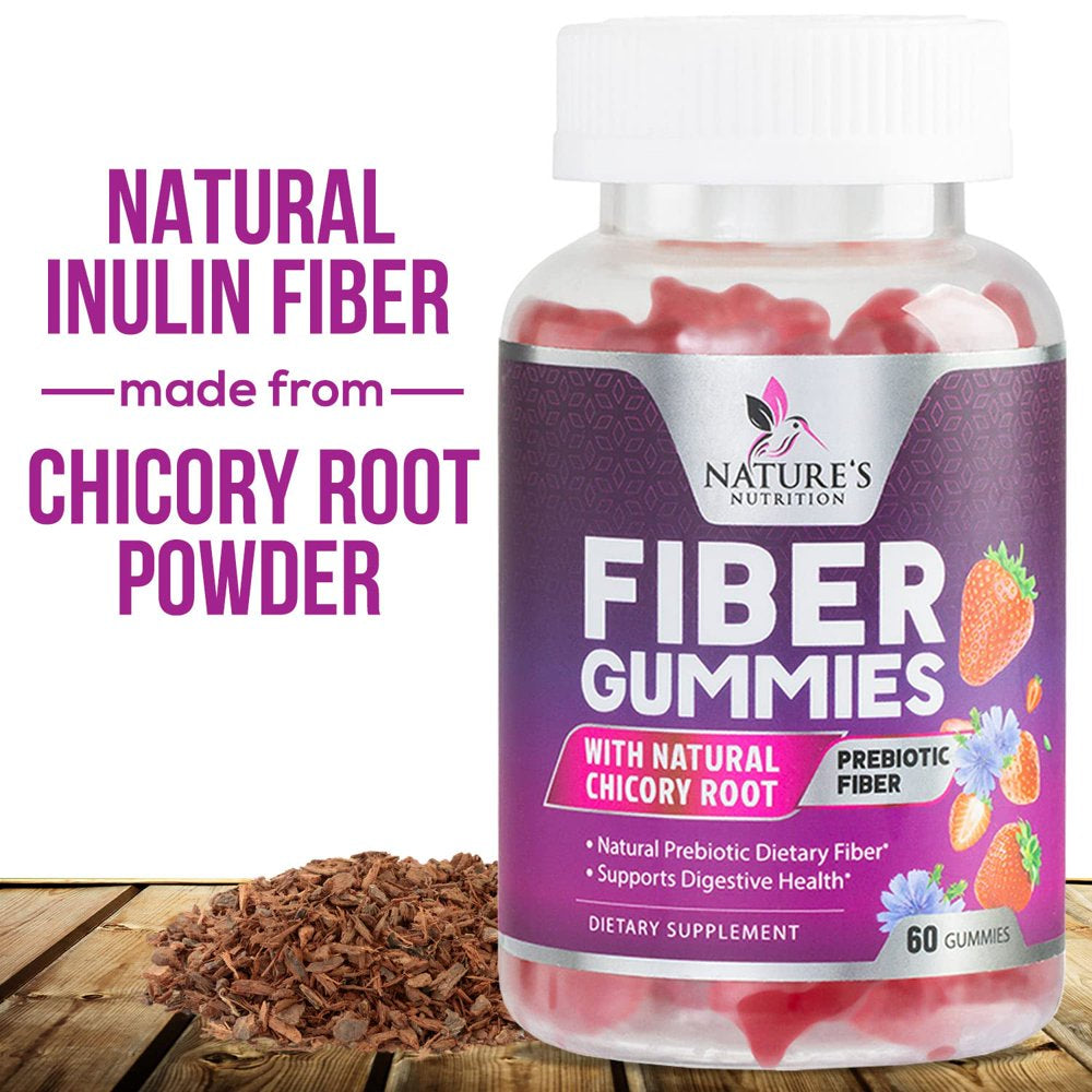 Fiber Gummies for Adults, Fiber 4G Gummy - Daily Prebiotic Supplement & Digestive Health Support, Supports Regularity & Natural Prebiotic Fiber Gummy, Plant Based Fiber, Strawberry Flavor - 60 Gummies