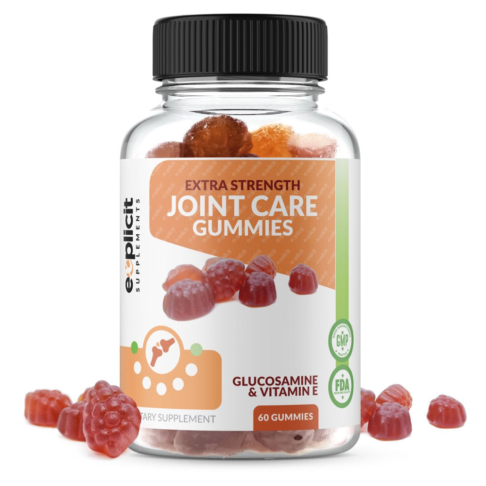 Easy-To-Take Joint Support Gummies - Glucosamine & Vitamin E Joint Supplement to Help Support Joints & Cartilage - 60 Count