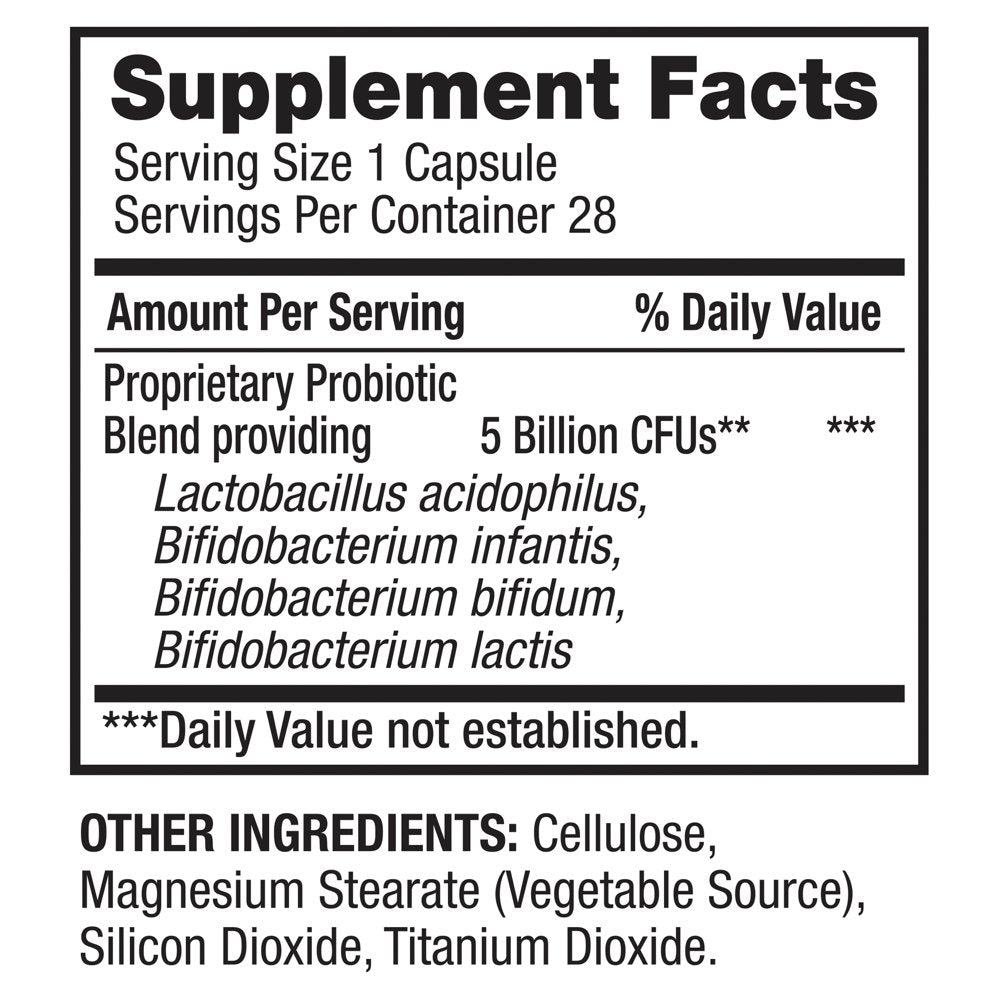 Equate Digestive Care Probiotic Capsules, 28 Count