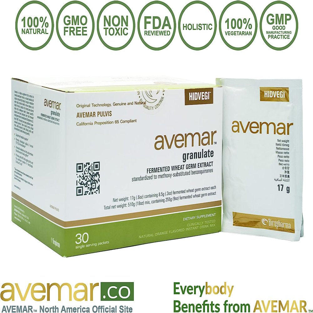 Avemar AWGE Fermented Wheat Germ Extract 30 Packets 510 G (18 Oz)