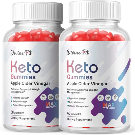 (2 Pack) Divine Fit Keto ACV Gummies - Supplement for Weight Loss - Energy & Focus Boosting Dietary Supplements for Weight Management & Metabolism - Fat Burn - 120 Gummies - Nutricity.com.au