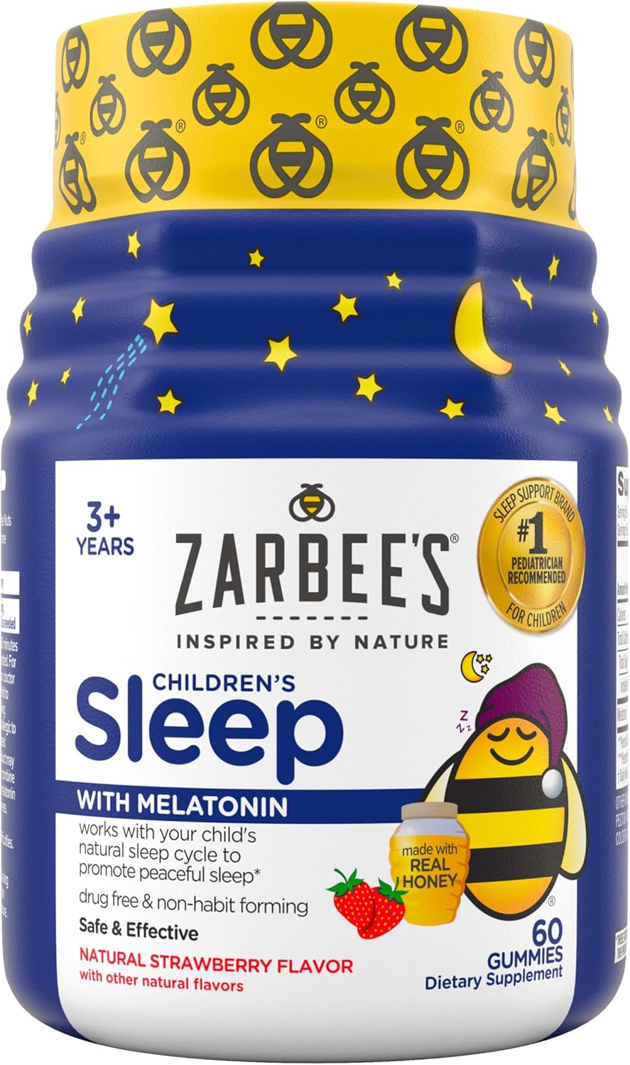 Zarbee'S Naturals Children'S Sleep with Melatonin Gummy Supplement, Natural Berry Flavor, 60 Count Berry Gummies 80 Count (Pack of 1)