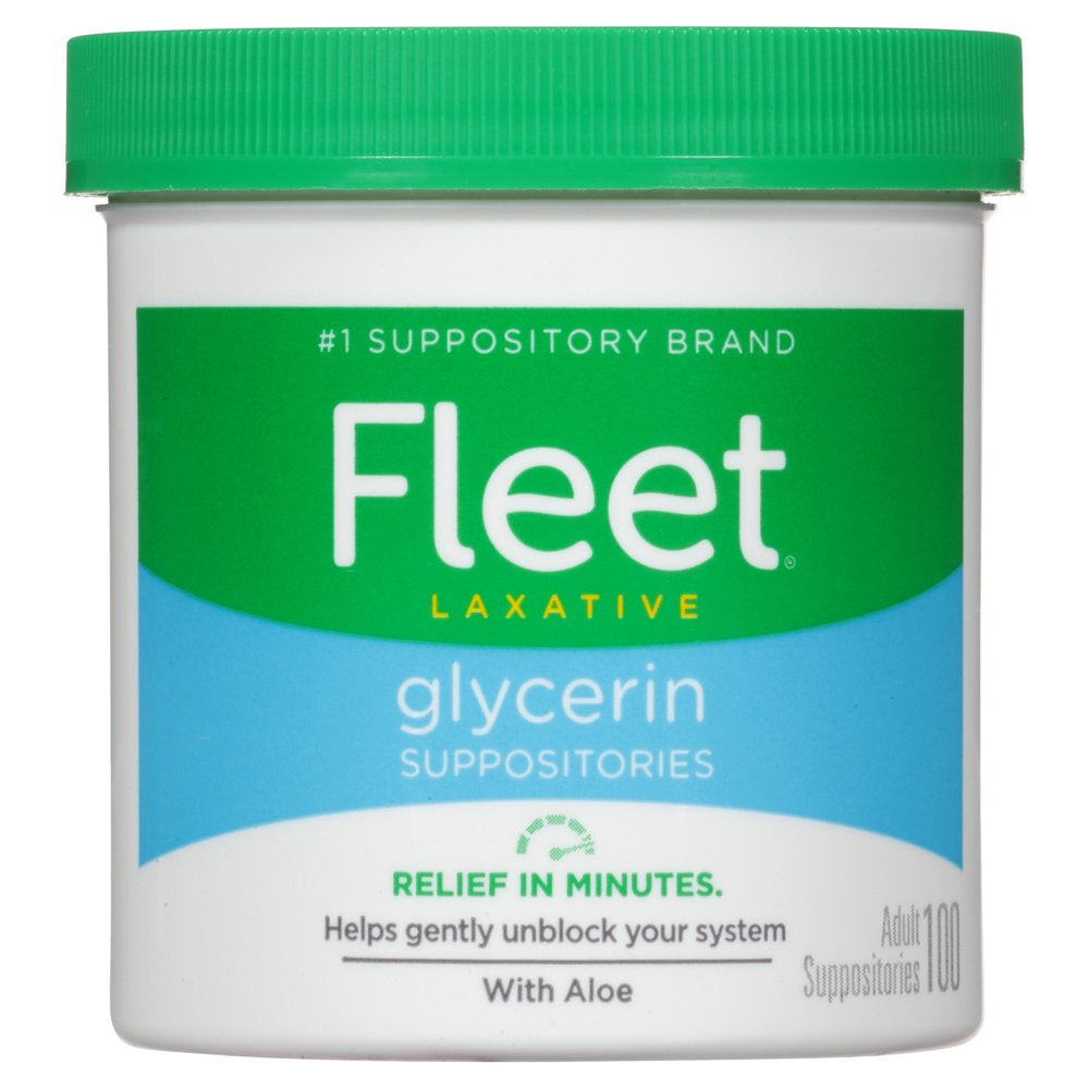 Fleet Laxative Glycerin Suppositories Adult Suppositories, 100 Count