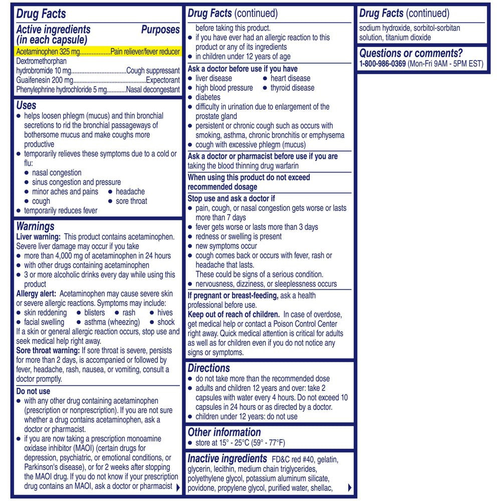 Alka-Seltzer plus Powermax Cough, Mucus & Congestion Medicine, Liquid Gels, 24 Count