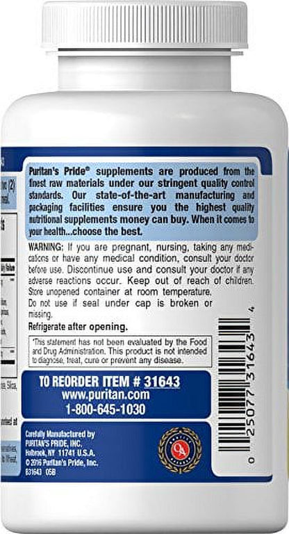 Puritans Pride Rapid Release Probiotic 10 Capsules 120 Count