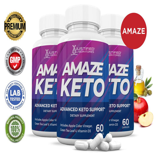 (3 Pack) Amaze Keto ACV Pills 1275Mg Alternative to Gummies Dietary Supplement 180 Capsules - Nutricity.com.au