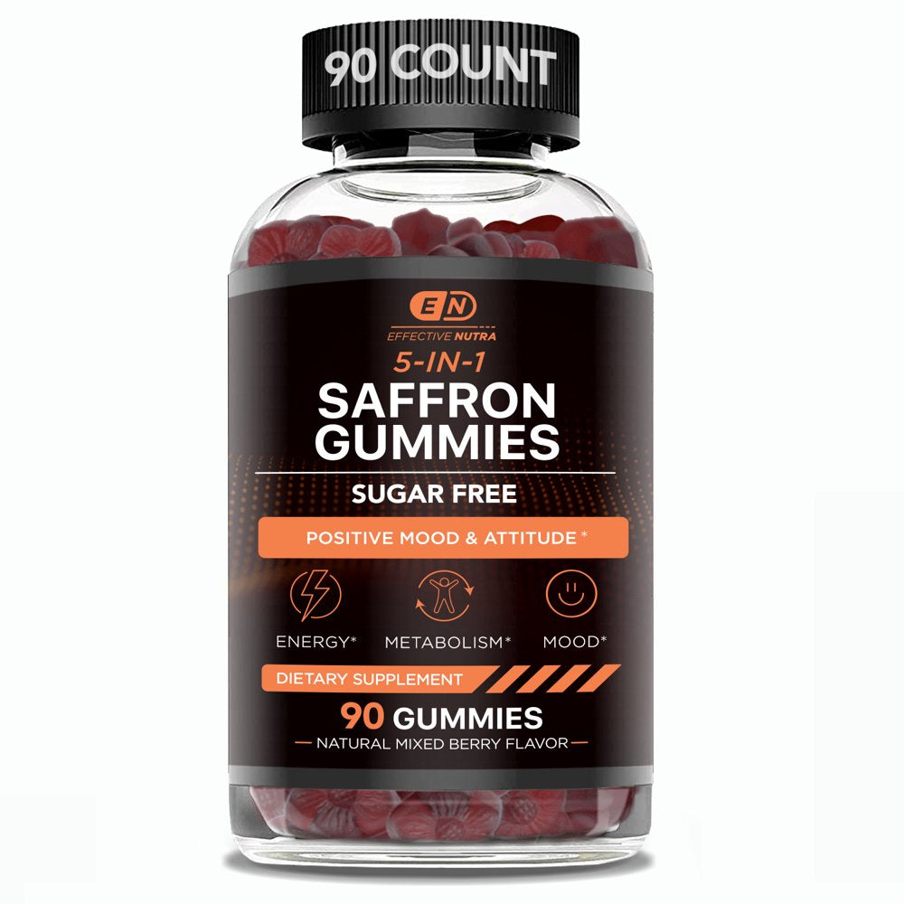 Effective Nutra 5-In-1 Saffron Gummies - Sugar Free Saffron Supplement - (90 Count)