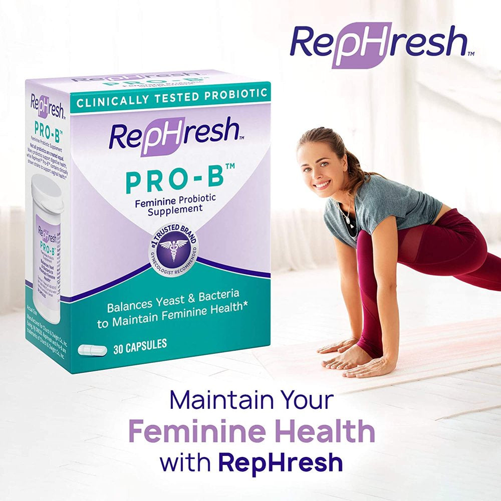 Rephresh Pro-B Feminine Probiotic Supplement Capsule Non Dairy Formula, 30 Count