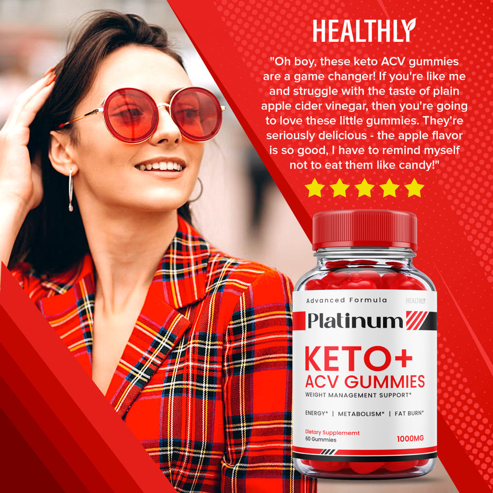 (3 Pack) Platinum Keto+ Keto ACV Gummies Advanced Formula Weight Management Support Fat Burn Metabolism (180 Gummies) - Nutricity.com.au