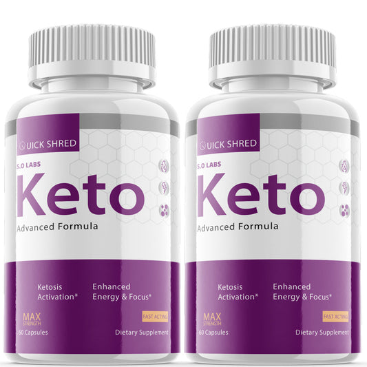 (2 Pack) Quick Shred Keto Pills - Advanced Ketogenic Blend, Go Ketones, Ketosis Booster, Appetite Control & Suppressants - 120 Capsules - Nutricity.com.au