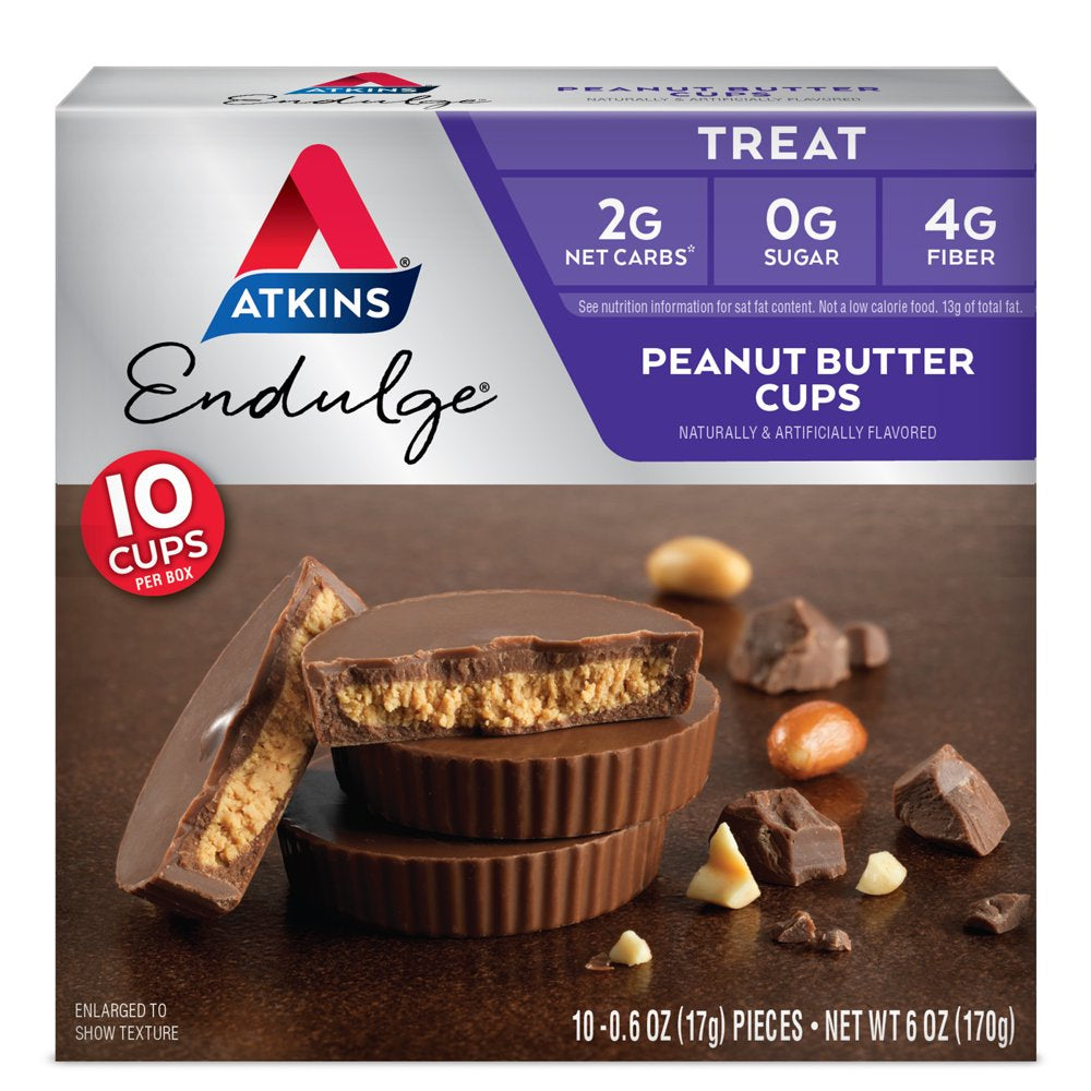 Atkins Endulge Peanut Butter Cups, Dessert Favorite, Low Carb, Low Sugar, 10 Ct