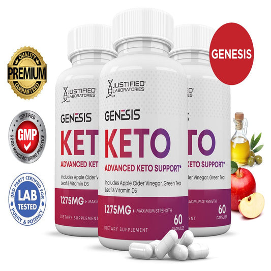 (3 Pack) Genesis Keto ACV Pills 1275Mg Alternative to Gummies Dietary Supplement 180 Capsules - Nutricity.com.au
