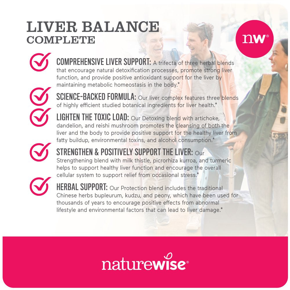 Naturewise Liver Detox Cleanse Supplement (60 Servings) Triple Repair Formula with Milk Thistle, Turmeric, Reishi & Kudzu to Encourage Toxin Removal & Support Normal Function 120 Veggie Capsules