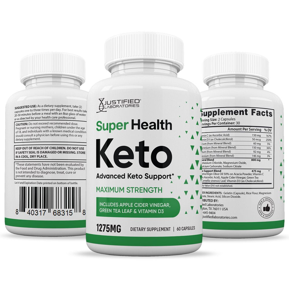 (2 Pack) Super Health Keto ACV Pills 1275Mg Alternative to Gummies Dietary Supplement 120 Capsules - Nutricity.com.au