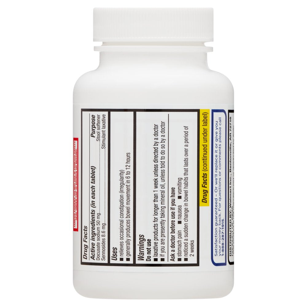 Equate Stool Softener plus Stimulant Laxative Tablets for Constipation, 240 Count