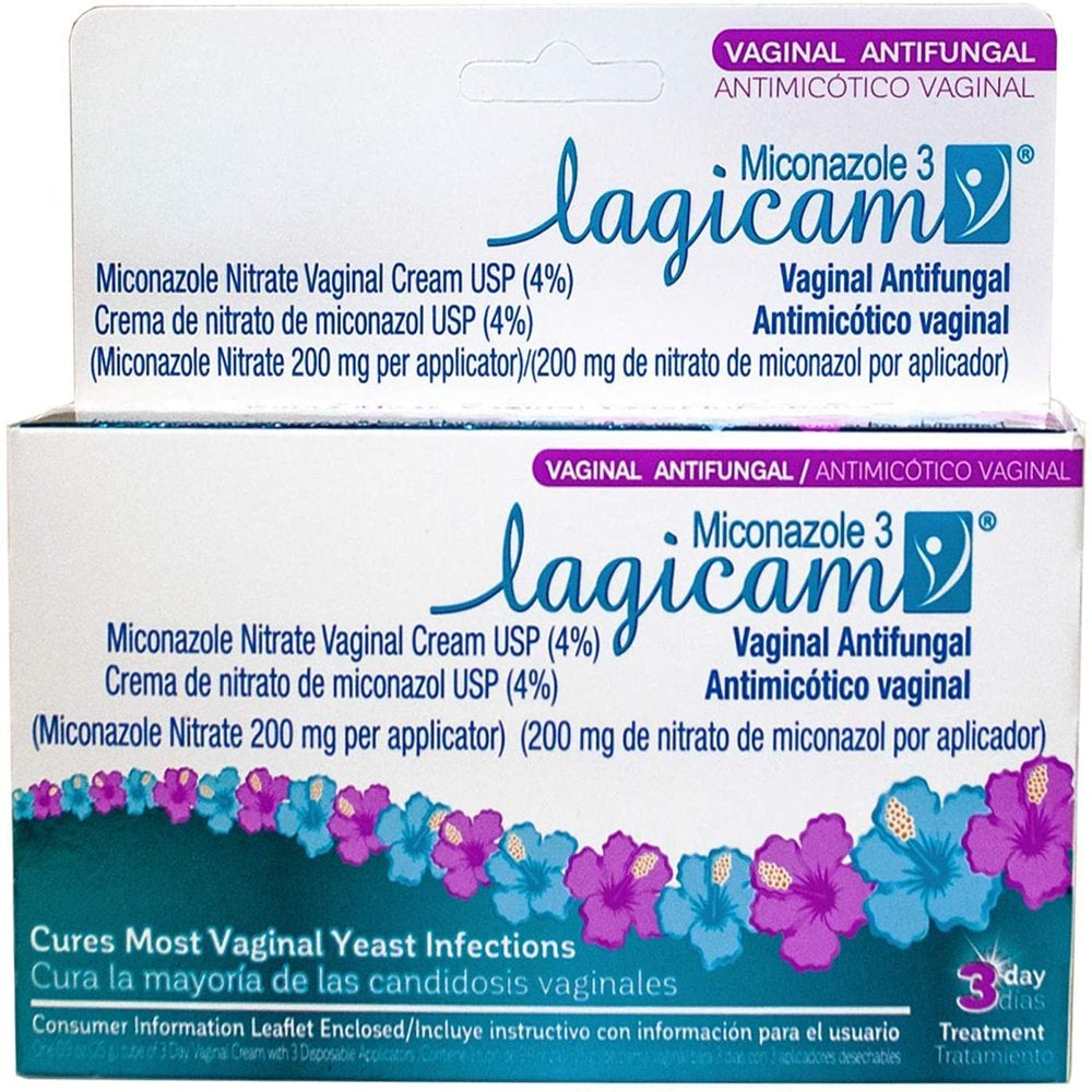 Lagicam Vaginal Yeast Infection Antifungal 3 Day Treatment Cream .9 Oz