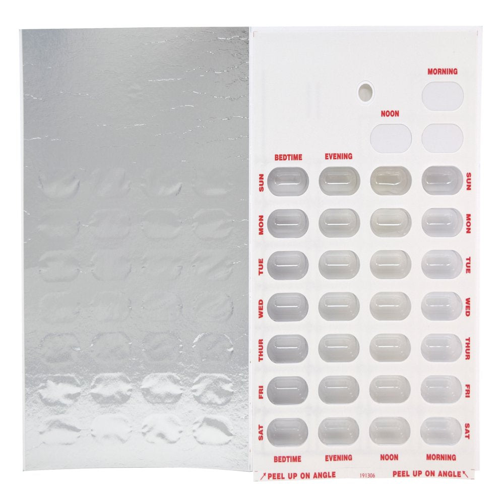 Pillthing 4 Time a Day Weekly (7 Day) Cold Seal Pill Blister Pharmacy Foil Pack System Cards