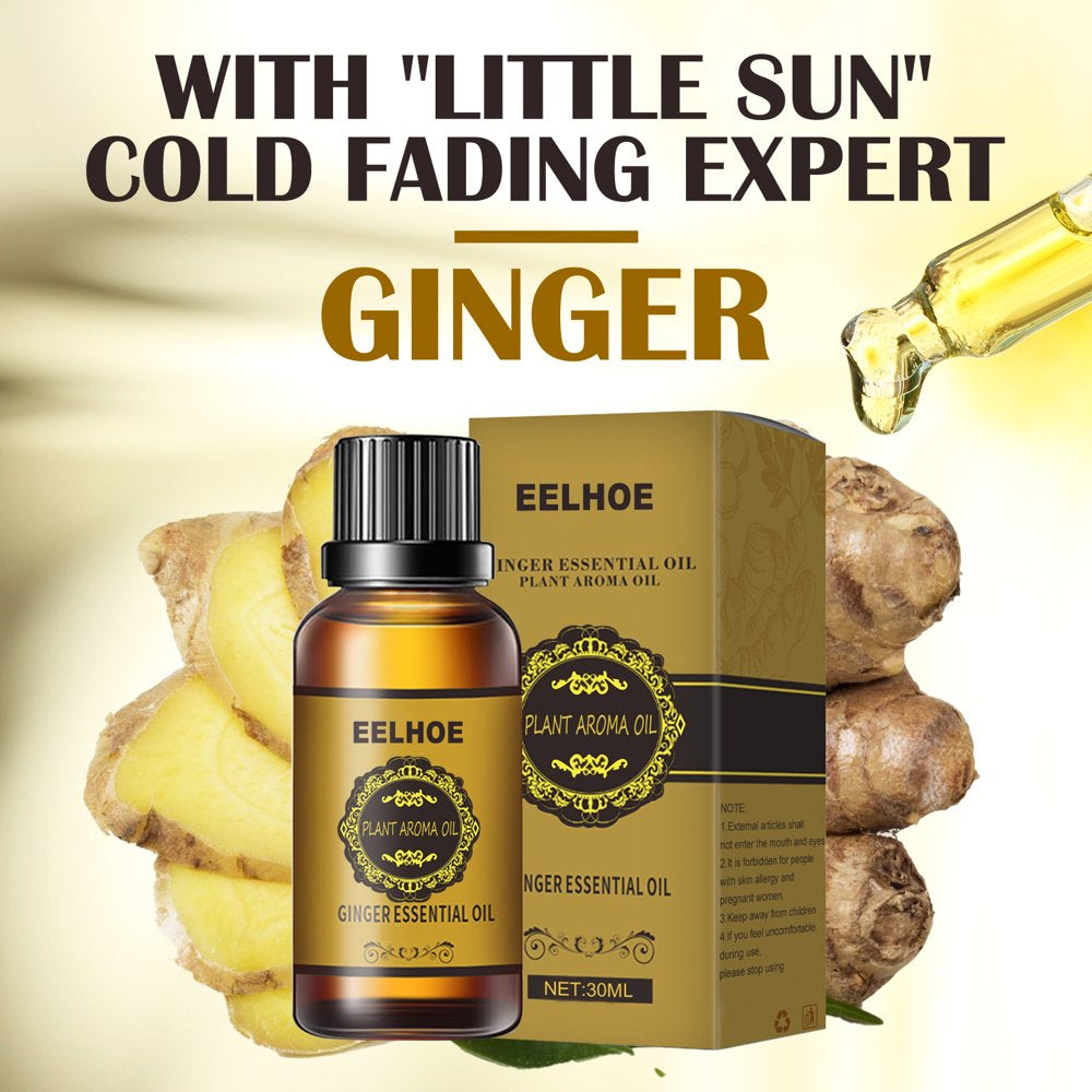 Belly Drainage Ginger Oil,Slimming Tummy Ginger Oil,Natural Drainage Ginger Oil Essential Relax Massage Liquid,Body Massage Organic Ginger Essential Oil for Swelling and Pain Relief,1 Bottle