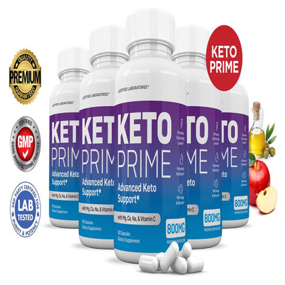 (5 Pack) Keto Prime Pills Includes Apple Cider Vinegar Gobhb® 300 Capsules