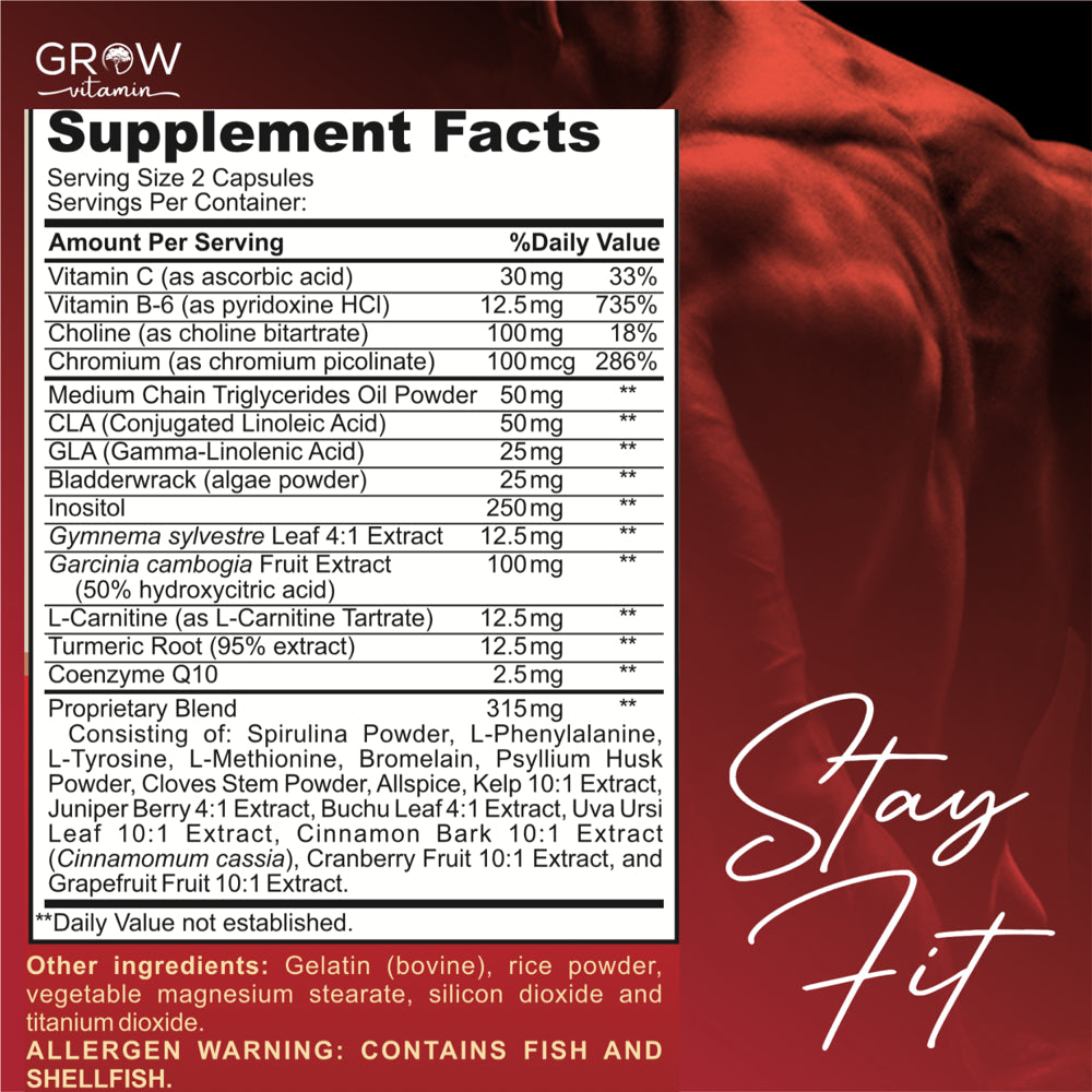 Belly Fat Burner - Natural Weight Loss Pills for Stomach Fat - for Men & Women 60 Capsule