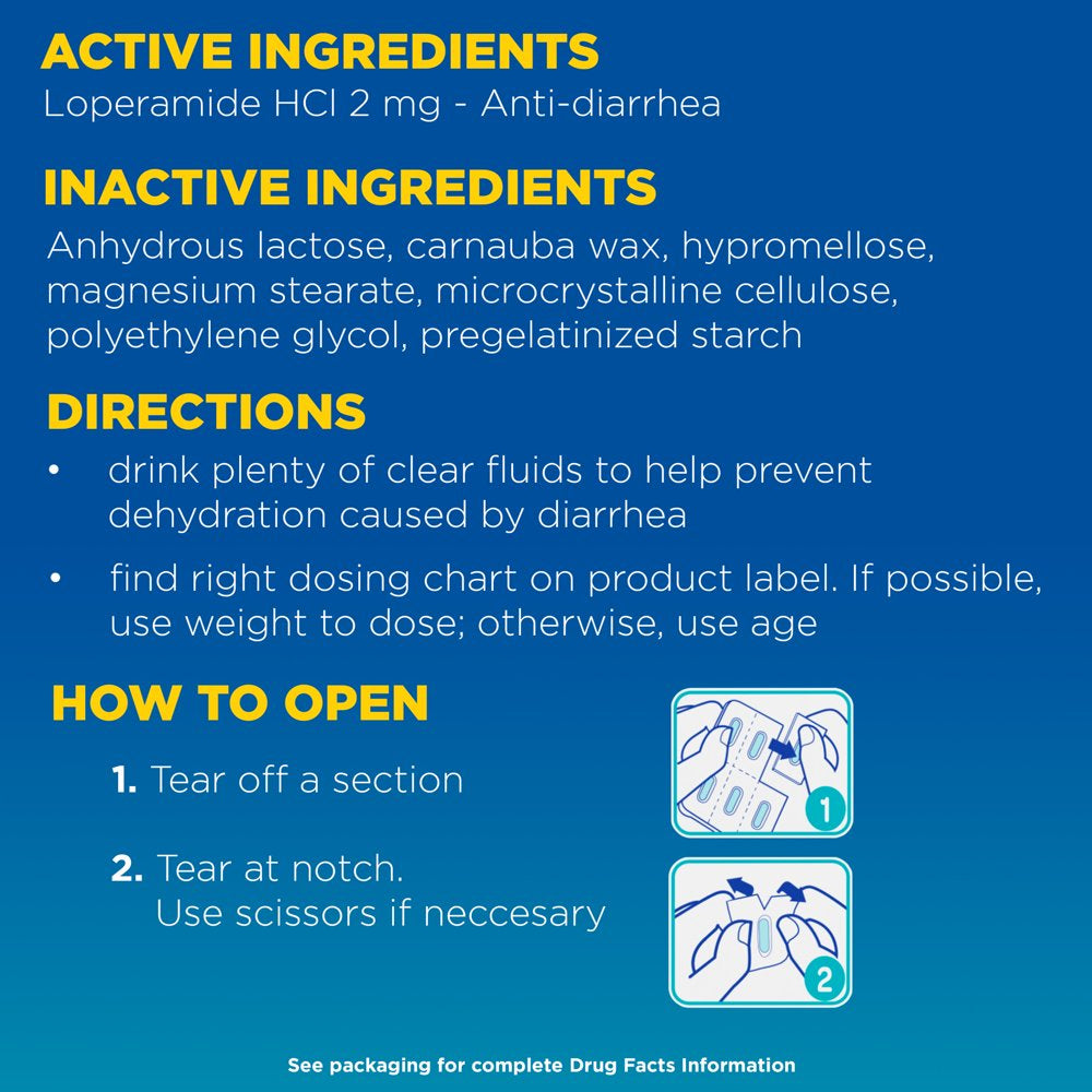 Imodium A-D Diarrhea Relief Caplets, Loperamide Hydrochloride, 24 Ct.