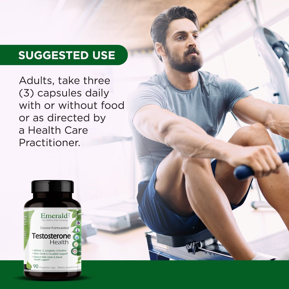 Emerald Labs Testosterone Health - E. Longifolia, KSM-66, and L-Citrulline - All Natural Ingredients - 90 Vegtable Capsules