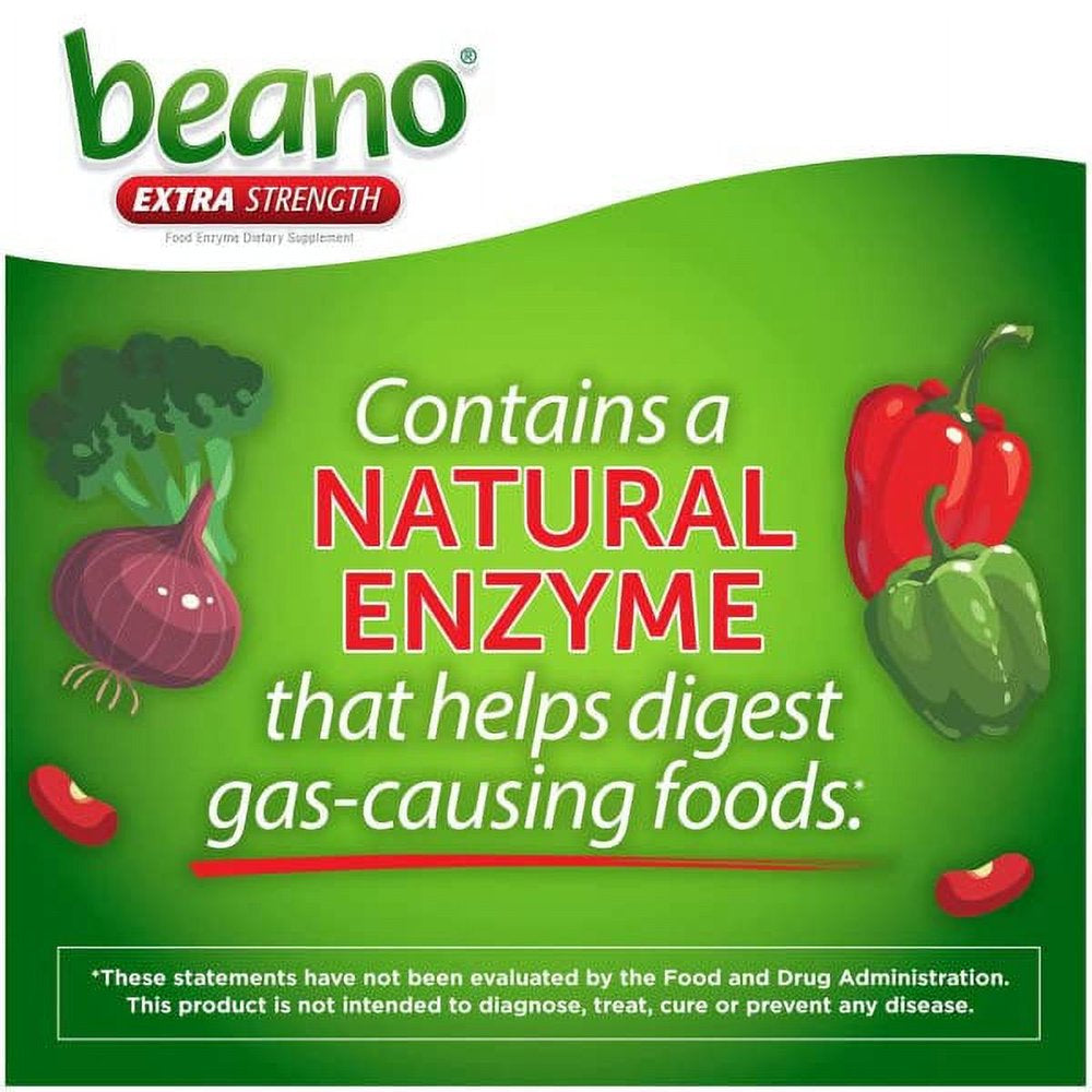 Beano Extra Strength Gas Prevention & Digestive Enzyme Supplement, 30 Ct, (Pack - 3)