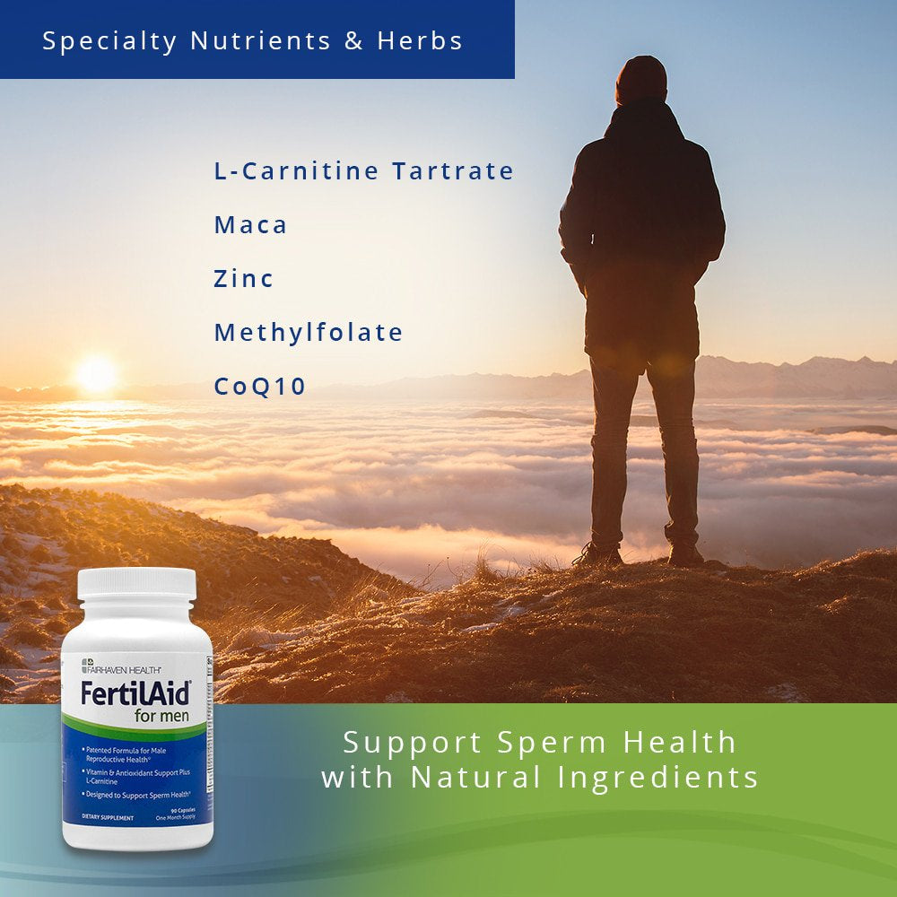 Fertilaid for Men, Male Fertility Supplement and Multivitamin for Sperm Count, Motility and Morphology, 90 Veg Capsules, 1 Month Supply