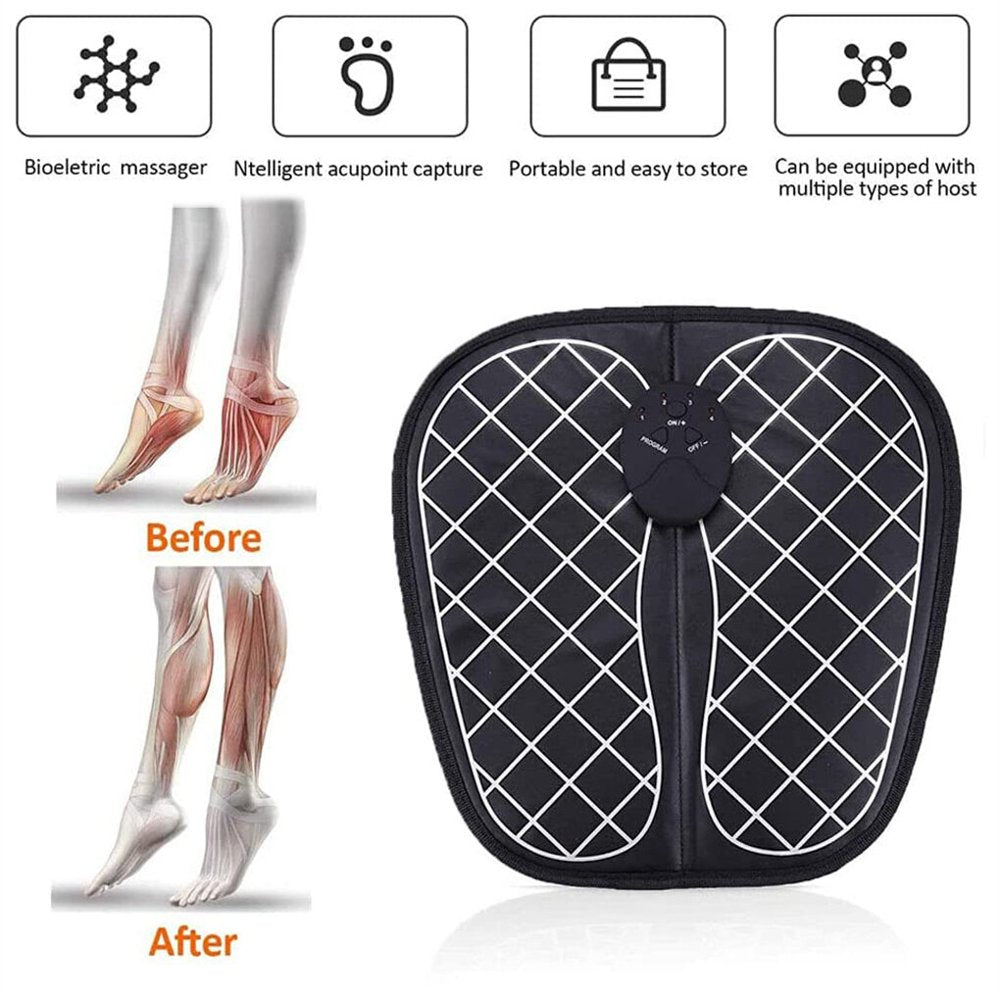 Electric Foot Massager Machine, Portable Chargeable Foot Circulation Massager, Automatic Massage, 6 Modes, for Circulation Relaxing Fibromyalgia Painful Diabetic Neuropathy