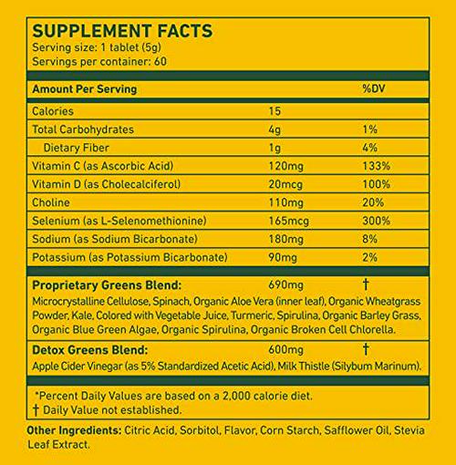 8Greens Detox Fizzy Tablets - Packed with 8 Powerful Super Greens (1 Tube/10 Tablets)