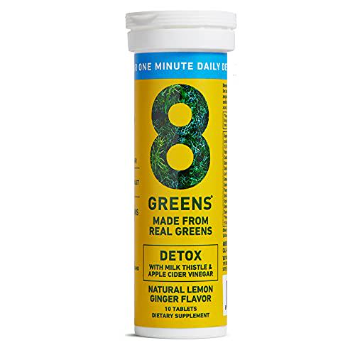 8Greens Detox Fizzy Tablets - Packed with 8 Powerful Super Greens (1 Tube/10 Tablets)