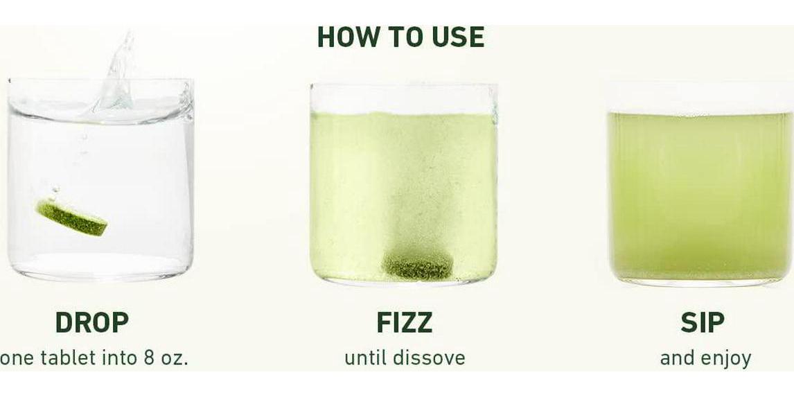 8Greens Immunity and Energy Effervescent Tablets - Packed with 8 Powerful Super Greens (Lemon-Lime, 6 Tubes/60 Tablets)