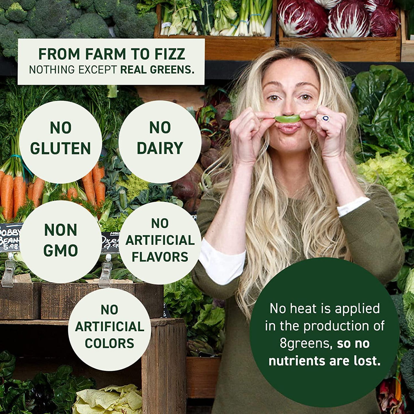 8Greens Melon Effervescent Tablets - Daily Superfood- Super Greens Vitamins, Vegan, Gluten Free, Non-GMO for Immune Support (Pack of 3 Tubes, 30 Tablets)