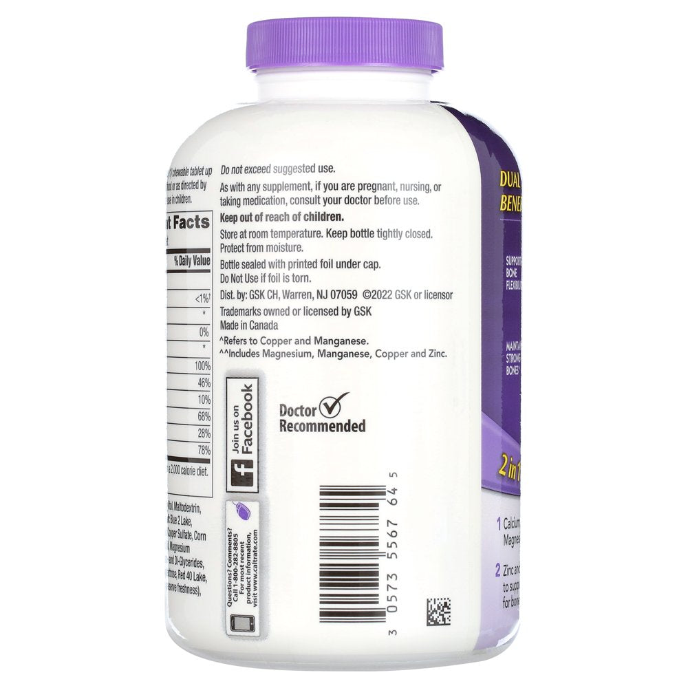 Caltrate Chewables Calcium Vitamin D Supplement - 155 Count