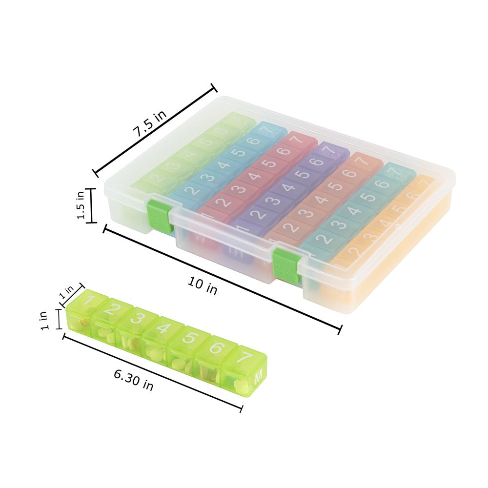 E-Pill 7 Times a Day X 7 Day Weekly Pill Organizer with Clear Case