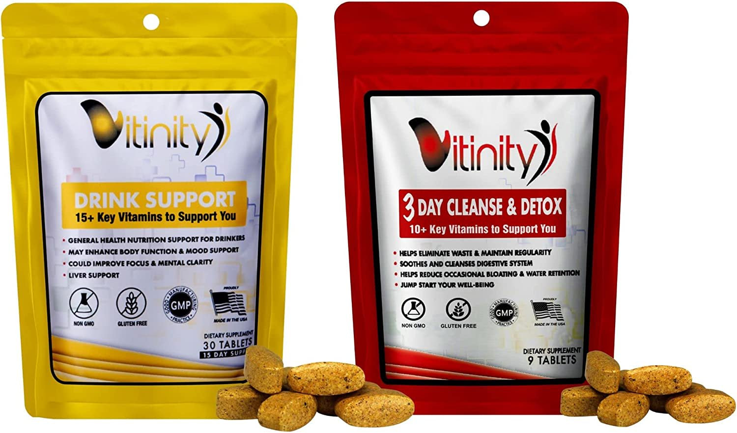 Drink Support Supplement & 3-Day Cleanse Bundle - Craving Support, Liver Health, Reduce Intake Formula - Kudzu, Milk Thistle, NAC for All Natural Detoxify, Gradual Reduction, and Stopping