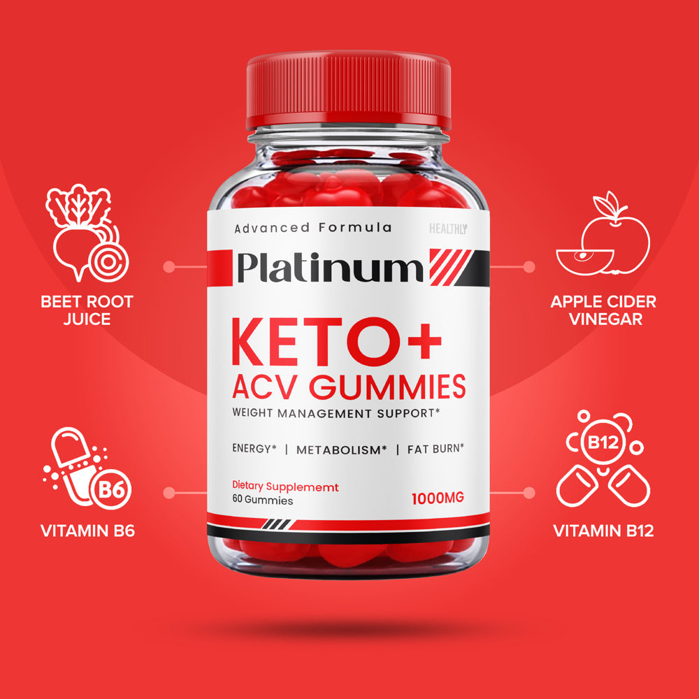 (3 Pack) Platinum Keto+ Keto ACV Gummies Advanced Formula Weight Management Support Fat Burn Metabolism (180 Gummies) - Nutricity.com.au