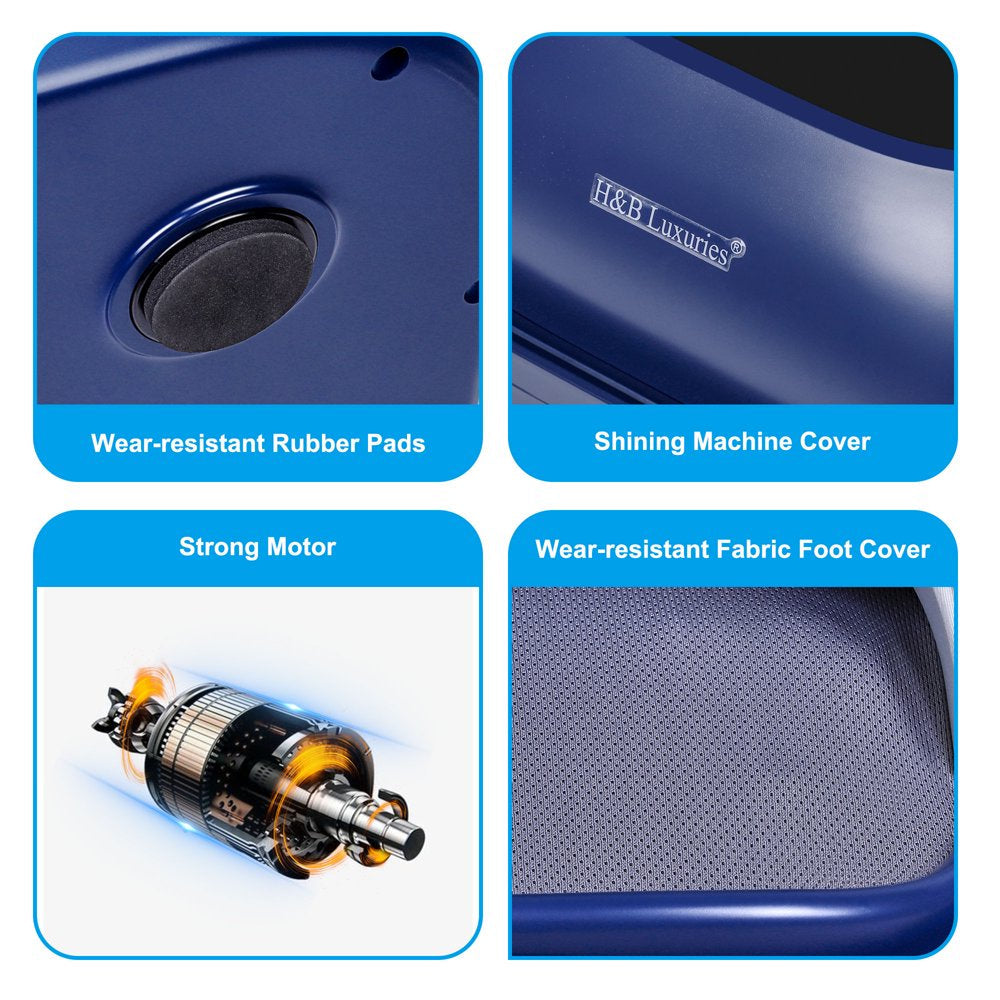 Electric Shiatsu Heated Foot Massager for Circulation and Pain Relief, Deep Tissue Kneading Feet Circulation Machine W/ Compression for Plantar Fasciitis and Neuropathy, Home or Office Use, Blue