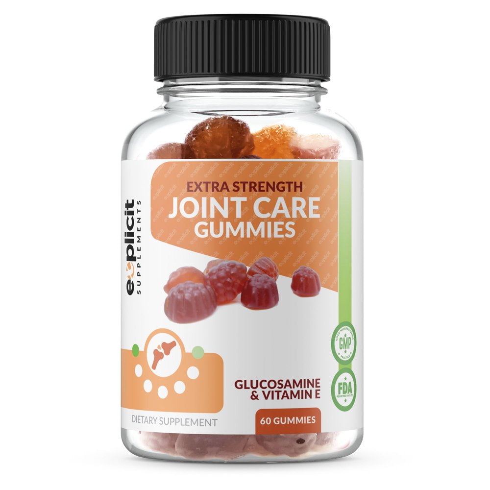 Easy-To-Take Joint Support Gummies - Glucosamine & Vitamin E Joint Supplement to Help Support Joints & Cartilage - 60 Count