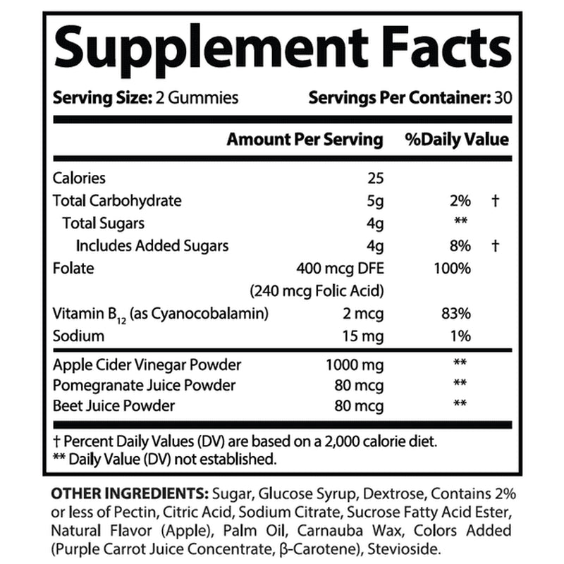 Fit for Less Keto ACV Gummies 1000MG Dietary Supplement 60 Gummys