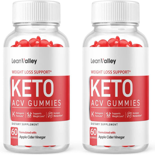 (2 Pack) Lean Valley Keto ACV Gummies - Supplement for Weight Loss - Energy & Focus Boosting Dietary Supplements for Weight Management & Metabolism - Fat Burn - 120 Gummies - Nutricity.com.au