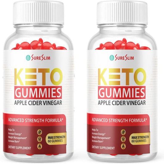 (2 Pack) Sure Slim Keto ACV Gummies - Supplement for Weight Loss - Energy & Focus Boosting Dietary Supplements for Weight Management & Metabolism - Fat Burn - 120 Gummies - Nutricity.com.au