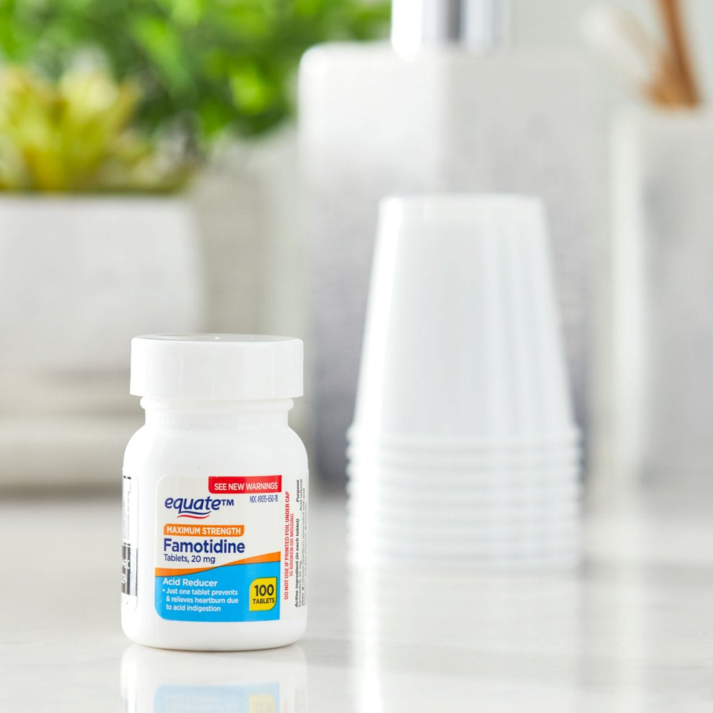 Equate Maximum Strength Famotidine Tablets, 20 Mg, Acid Reducer, 100 Count