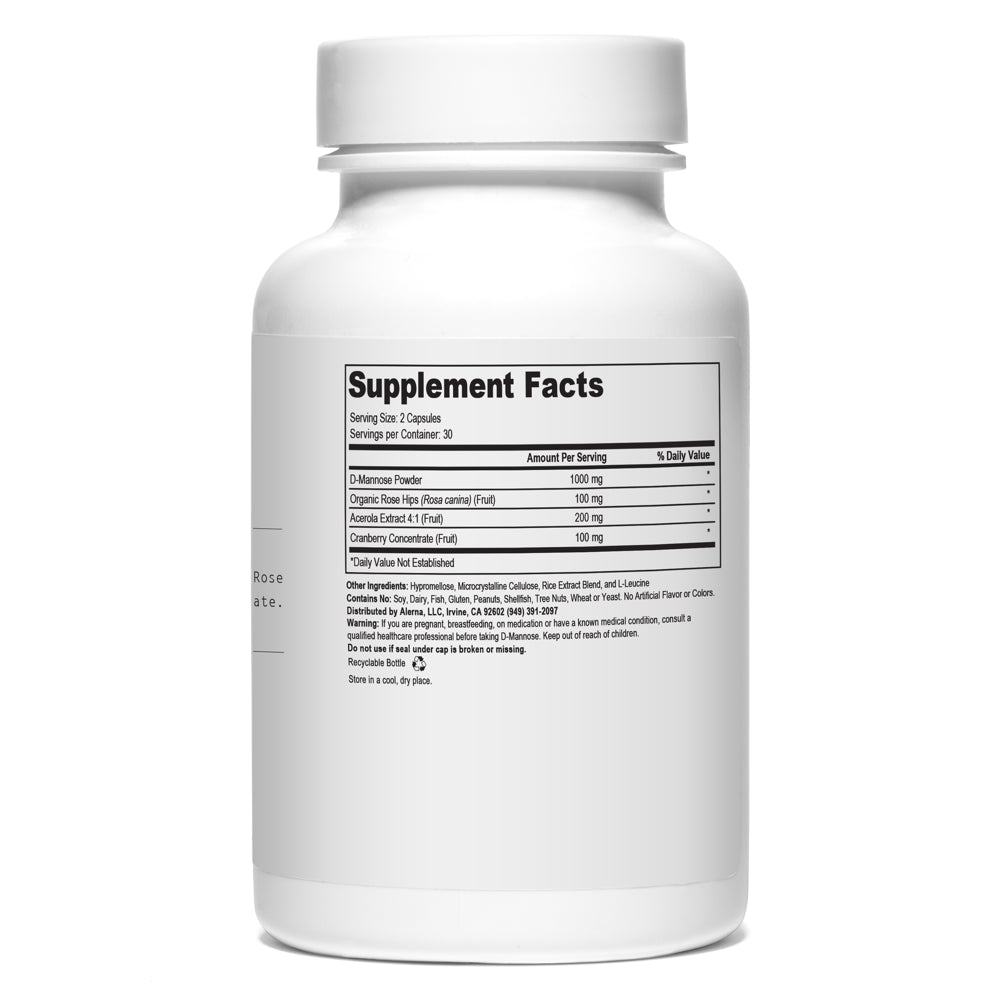 D-Mannose with Cranberry Extract 1000Mg, Urinary Tract Health, Kidney Cleanse, 60 Vegetarian Capsules