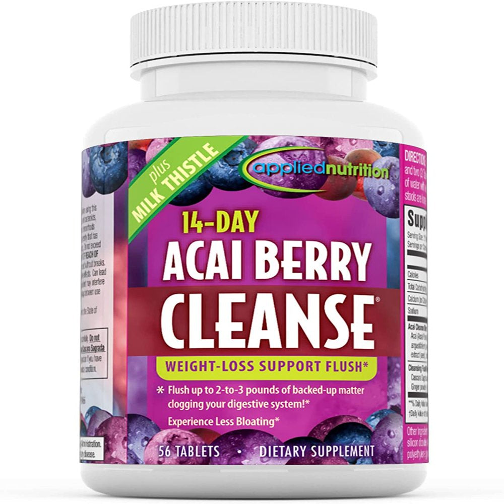 Applied Nutrition Acai Berry Cleanse Weight-Loss Support Flush Supplement Tablet, 56 Ct