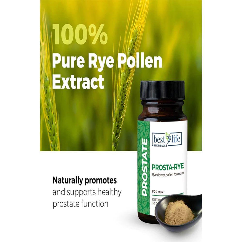Prosta-Rye Natural Prostate Supplement for Men That Are Experiencing Enlarged Prostate, Frequent Urination, Overactive Bladder - 4 Bottles, 120 Capsules
