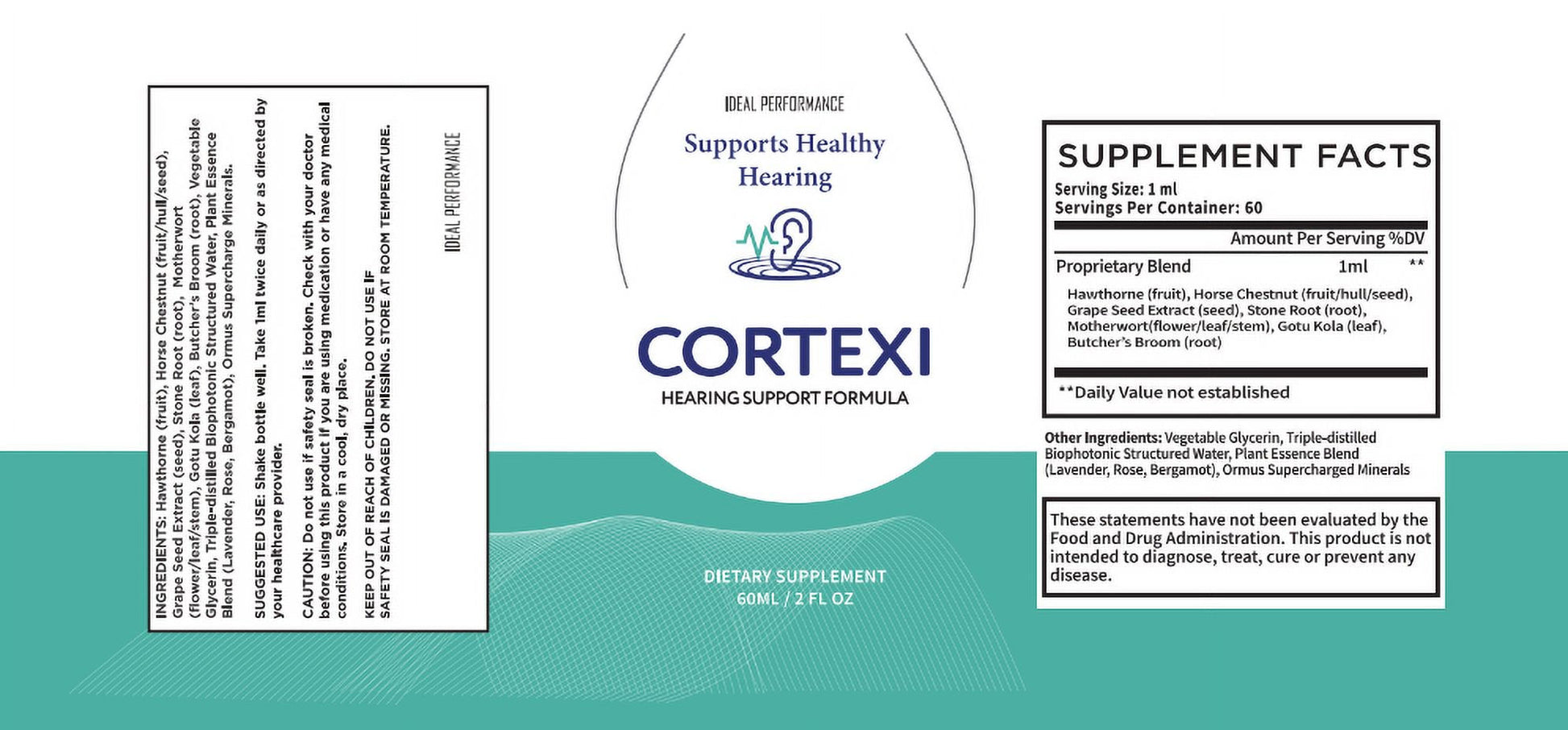 Cortexi Hearing Support Formula Dietary Supplement Drops, 3 Pack
