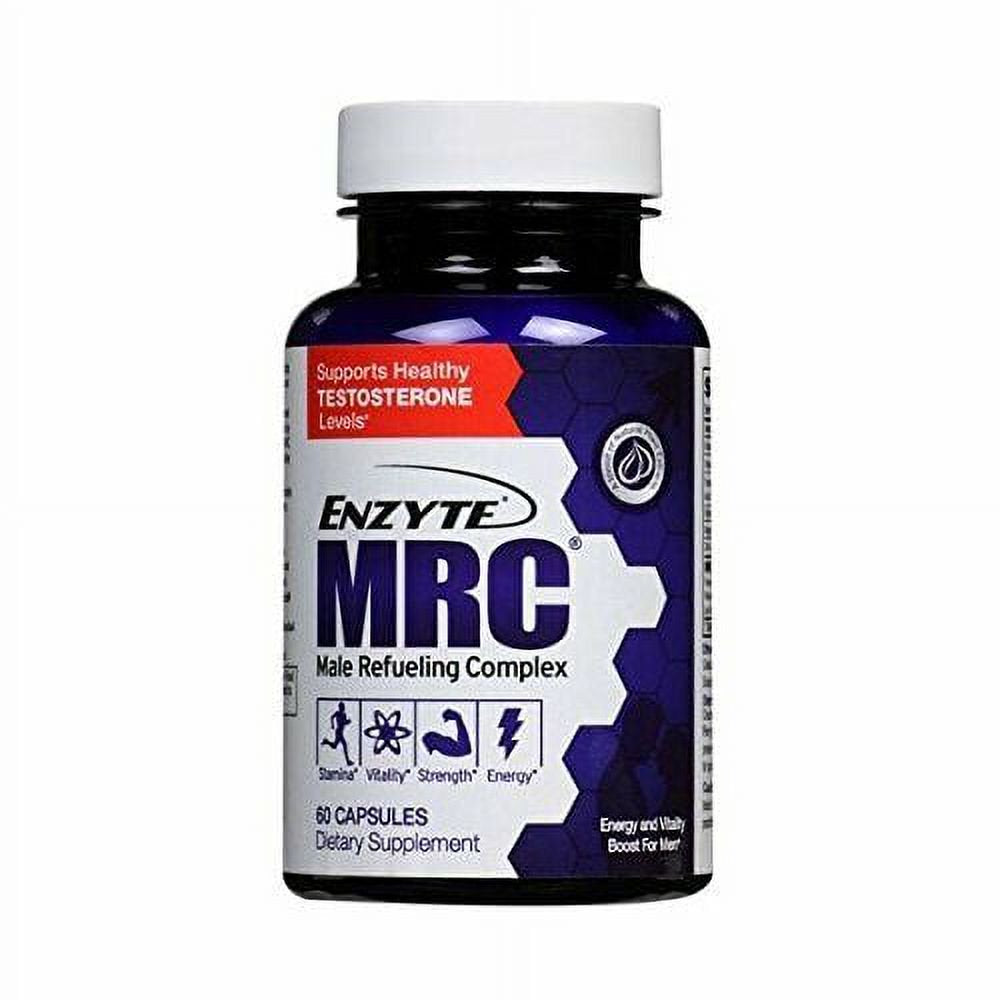Enzyte MRC Testosterone Support - Vascularity, Energy, Muscle Strength, Stamina to Increase Workout Capacity for Men with Fenugreek, Rhodiola, NAC – 30 Day Supply