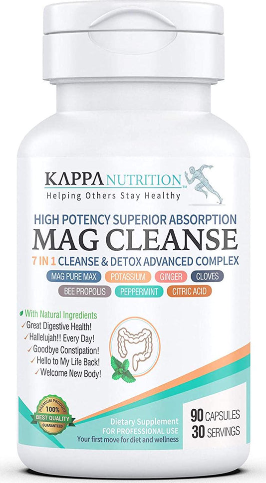 (90 Capsules), 7 in 1 Cleanse and Detox, Aids Digestive System, Regularity, Prevents Constipation, Track System Cleanse, Healthy Gut Flora, Gut Health, Kick-Starts Weight Loss, from Kappa Nutrition.